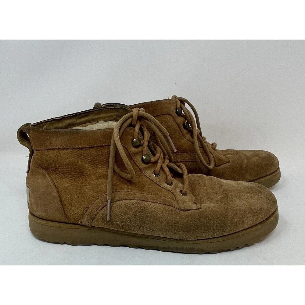 UGG Bethany Chukka Suede Boots Lace Up Sheepskin Lining Size 10